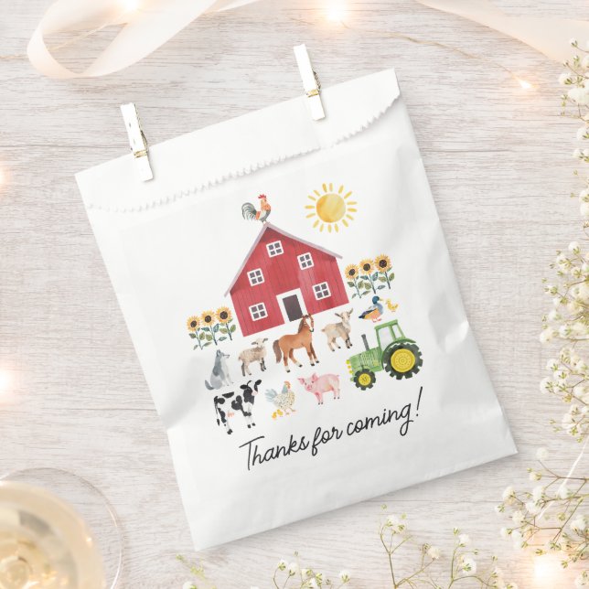 Farm Barnyard Animals Birthday Favor Bag (Clipped)