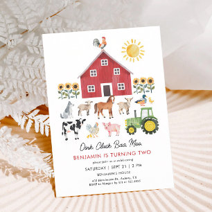 Farm Barnyard Animals Birthday Invitation