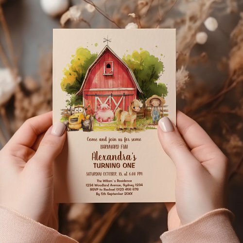 Farm Barnyard Animals Birthday Invitation