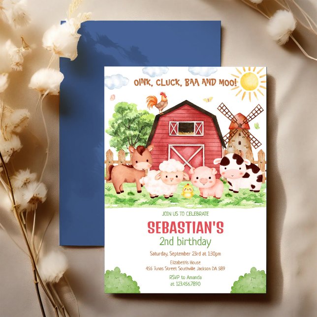 Farm Barnyard Animals Birthday Party Invitation (Creator Uploaded)