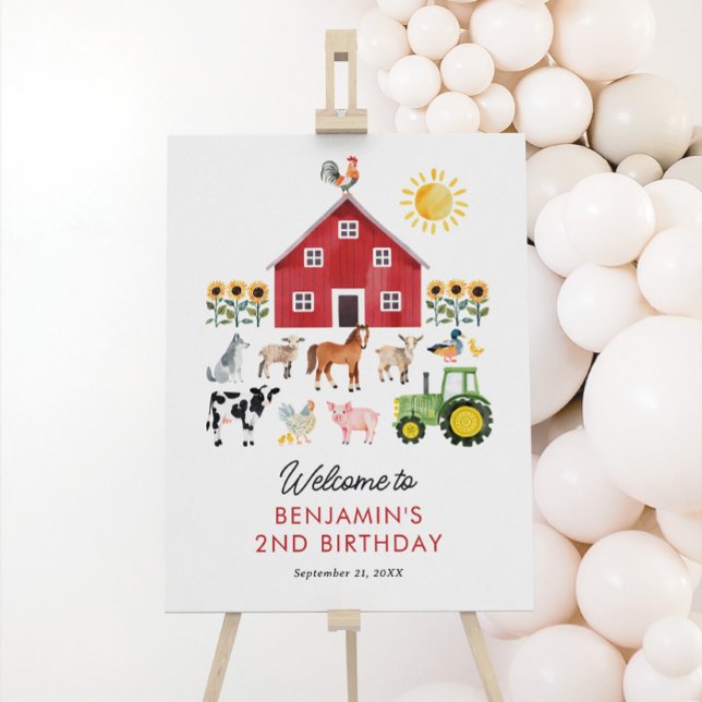 Farm Barnyard Animals Birthday Welcome Sign (Creator Uploaded)