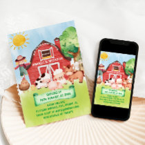 Farm Barnyard Animals Cute Baby Shower  Invitation