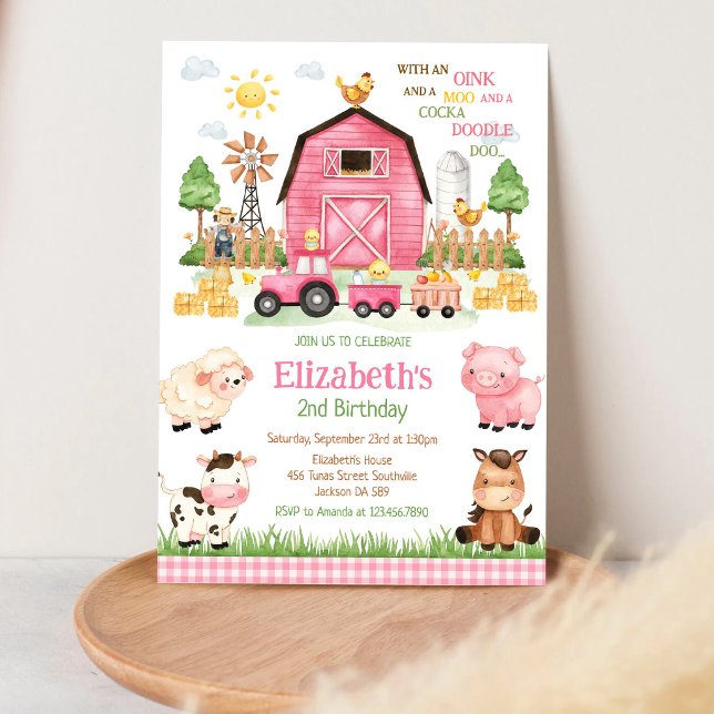 Farm Barnyard Animals Kids Birthday Invitation (Creator Uploaded)
