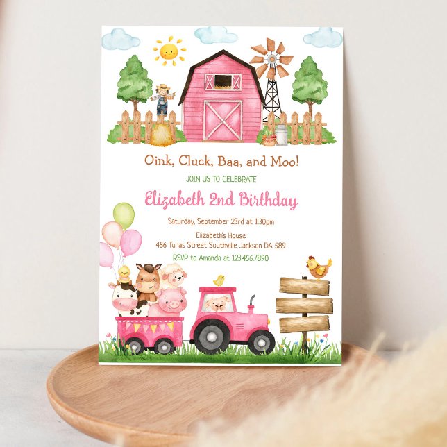 Farm Barnyard Animals Kids Birthday Invitation (Creator Uploaded)