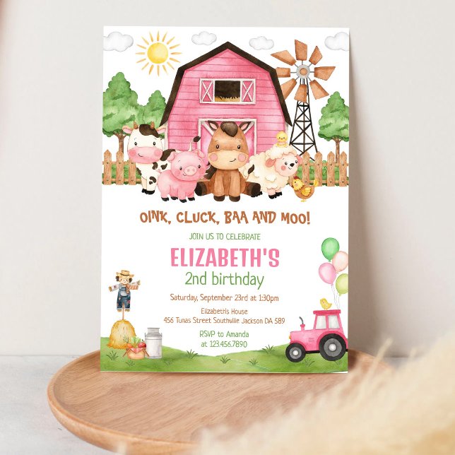 Farm Barnyard Animals Kids Birthday Invitation (Creator Uploaded)