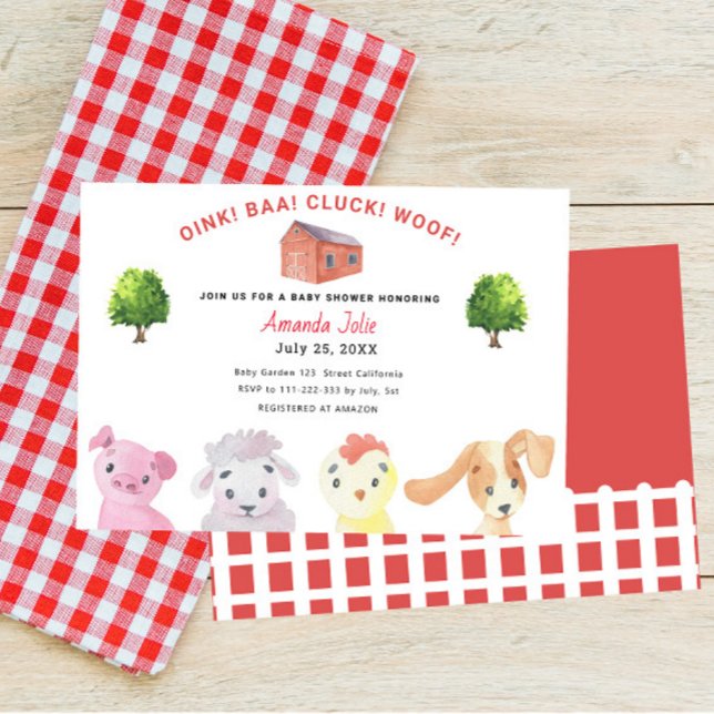 Farm Barnyard Baby Shower  Invitation (Creator Uploaded)