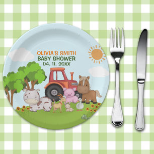 Farm Barnyard Baby Shower Paper Plates