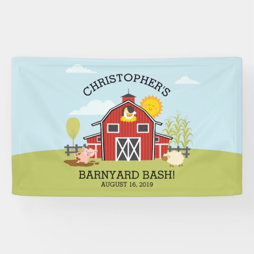 Farm Barnyard Bash Birthday Party Banner