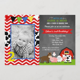 Farm Barnyard Birthday Invitations