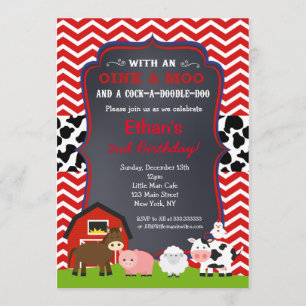 Farm Barnyard Birthday Party Invitations