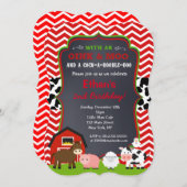 Farm Barnyard Birthday Party Invitations (Front/Back)