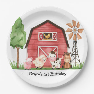 Farm Barnyard Birthday Plates