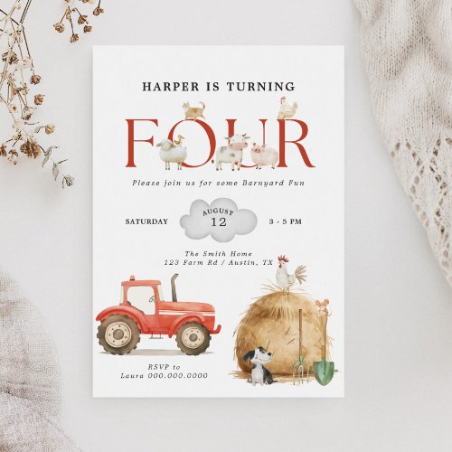 Farm Barnyard Fun Fourth Birthday 