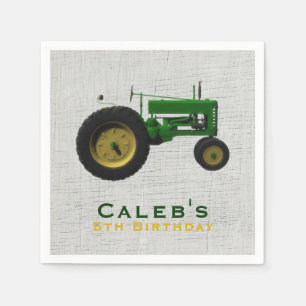 Farm Barnyard Tractor Birthday Party Favor Custom Paper Napkins