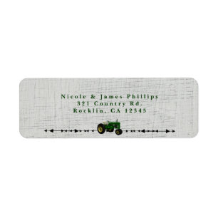 Farm Barnyard Tractor Birthday Party Invitation Label