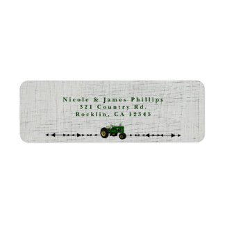 Farm Barnyard Tractor Birthday Party Invitation Label