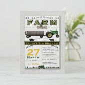 Farm Barnyard Tractor Birthday Party Invitations (Standing Front)