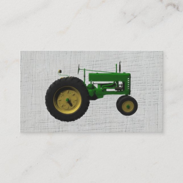 Farm Barnyard Tractor Rustic Country White Wood Business Card (Front)