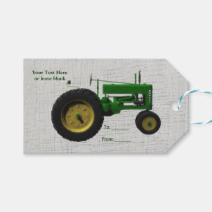 Farm Barnyard Tractor Rustic Country White Wood Gift Tags