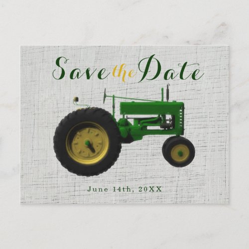 Farm Barnyard Tractor Save the Date Invitation