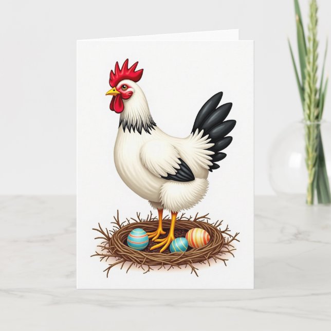 Farm Bird And Nest Greeting Card (Front)