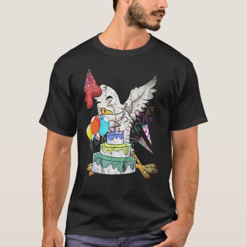 Farm Bird Kids Birthday Party Balloons Dab Chicken T-Shirt
