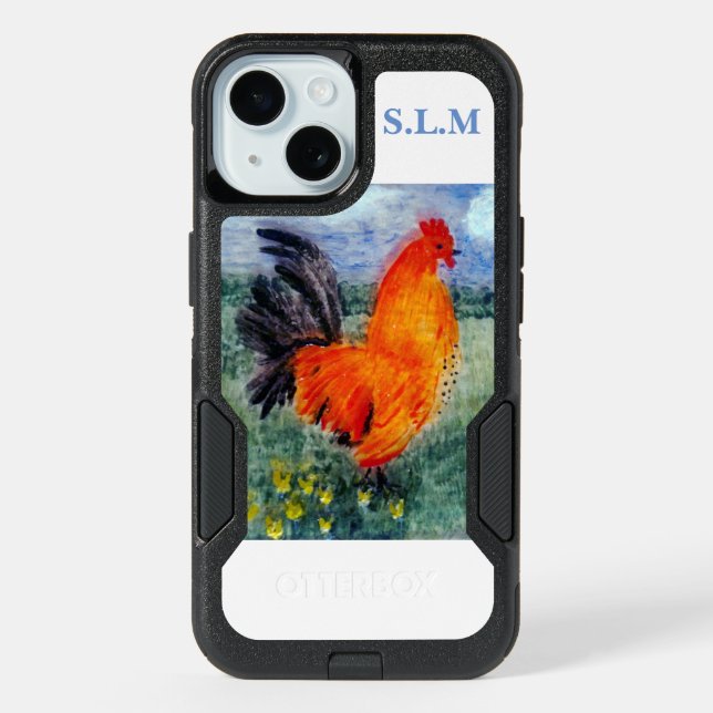 Farm Bird Rooster Chicken iPhone 15 Case (Back)