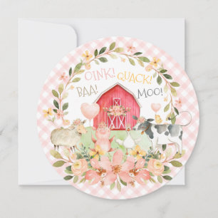 Farm Birthday Baa Oink Quack Moo Invitation