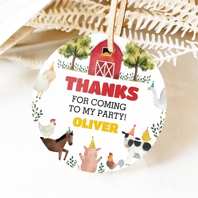 Farm Birthday Circle Favor Tags (Creator Uploaded)