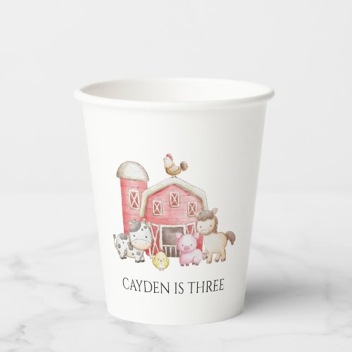 Farm birthday cute animal paper cups