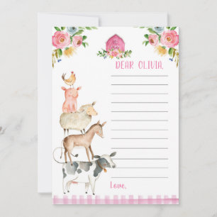 Farm Birthday Girl Barnyard Time Capsule Card