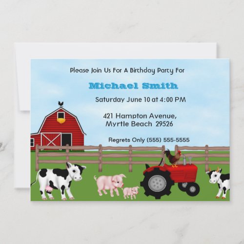 Farm Birthday Invitation