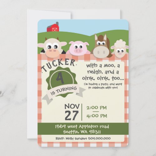 Farm Birthday Invitation