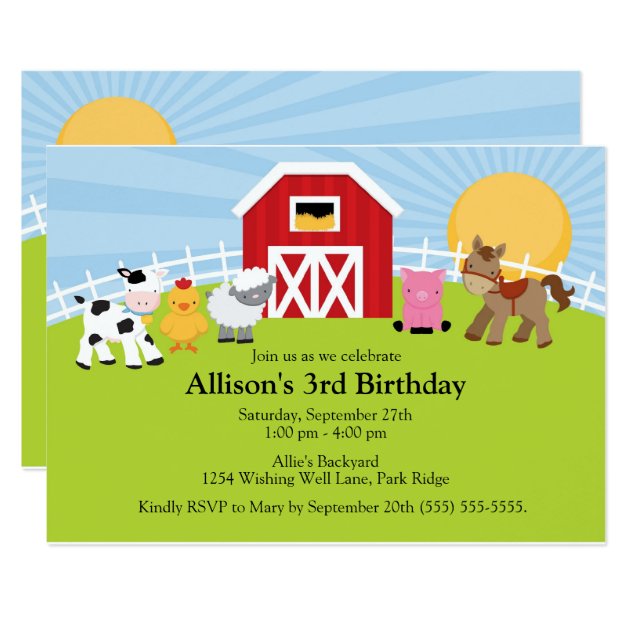 Farm Birthday Invitation