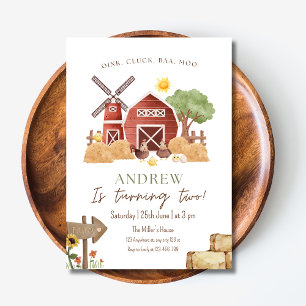 Farm Birthday Invitation, Barnyard Birthday Invit Invitation