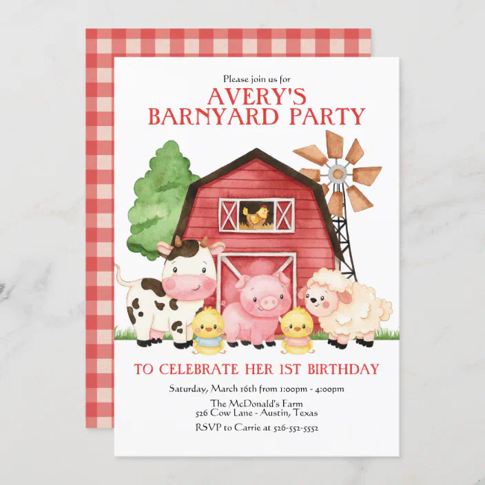 Farm Birthday Invitations