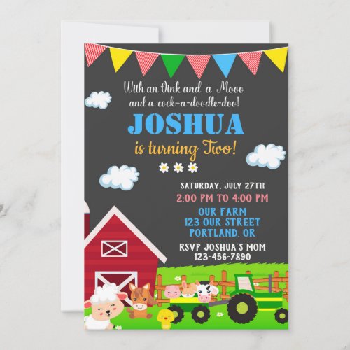 Farm birthday invitation Barnyard birthday invite