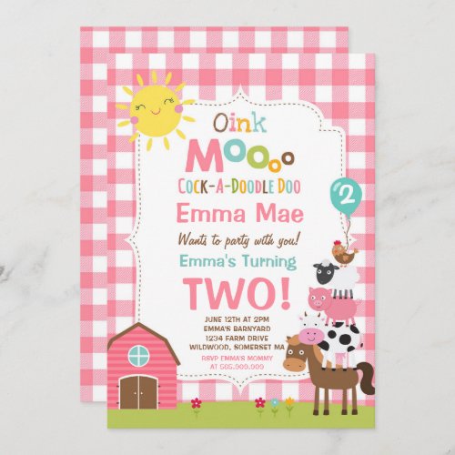 Farm Birthday Invitation Barnyard Birthday Party