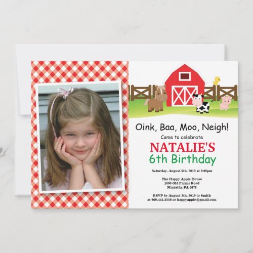 Farm Birthday Invitation Barnyard Party