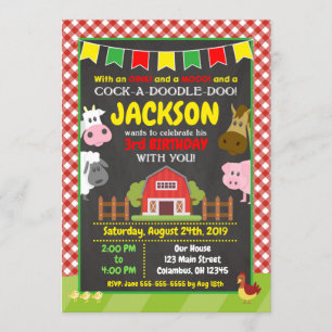 Farm Birthday Invitation / Barnyard Party