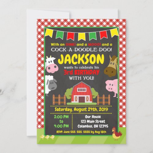 Farm Birthday Invitation  Barnyard Party