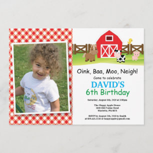 Farm Birthday Invitation Barnyard Party