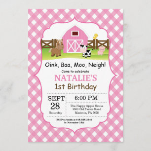 Farm Birthday Invitation Barnyard Party