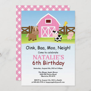 Farm Birthday Invitation Barnyard Party