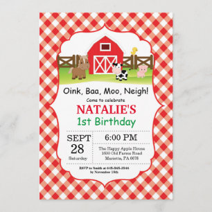 Farm Birthday Invitation Barnyard Party