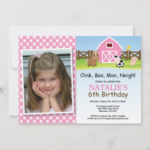 Farm Birthday Invitation Barnyard Party