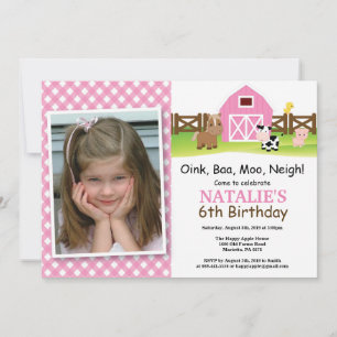 Farm Birthday Invitation Barnyard Party