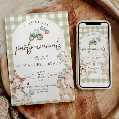 Farm Birthday Invitation Barnyard Party Invite