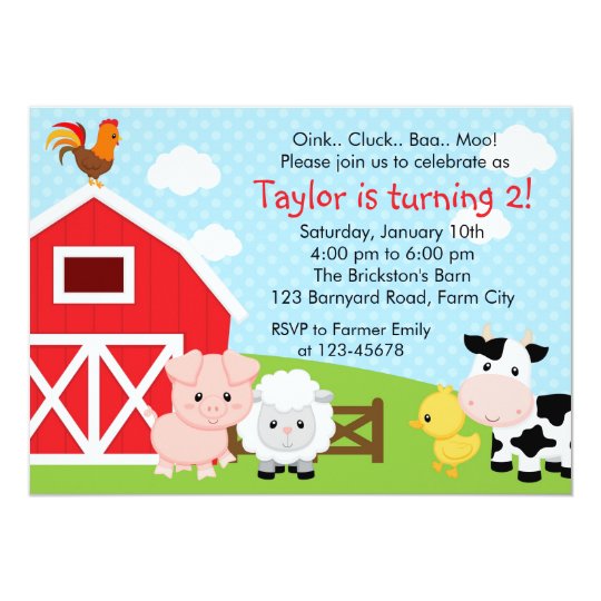 Farm Birthday Invitations 1