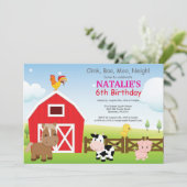 Farm Birthday Invitation Country Barnyard Party (Standing Front)